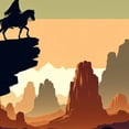 thumbnail image 6 of Acheng Desert Landscape Horse Riding Round Tablecloth Outdoor Fitted 100% Polyester Fiber Full Width Single-Sided Printing 38-42, 6 of 8