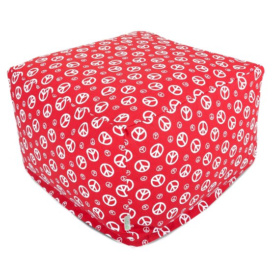 Majestic Home Goods Small Polka Dot Bean Bag Ottoman