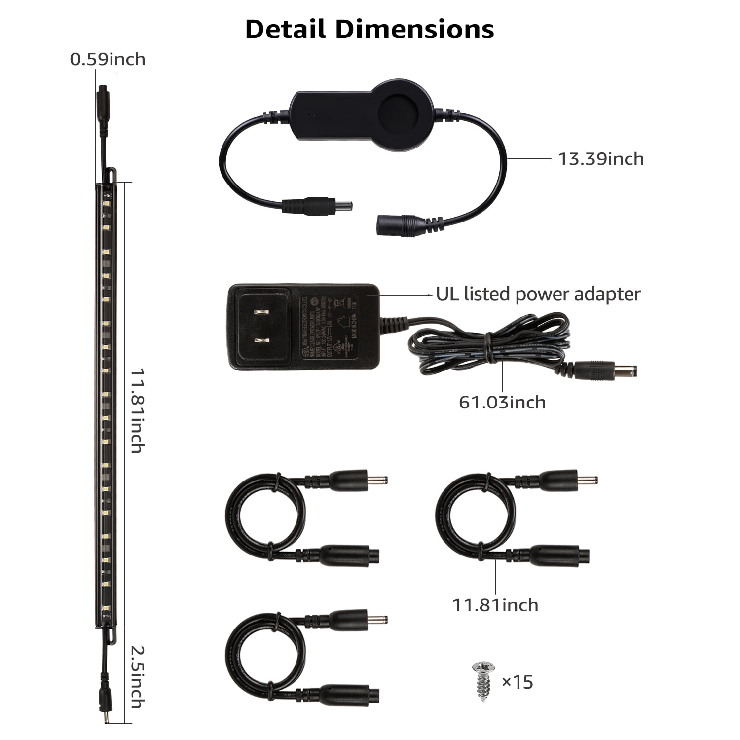 TORCHSTAR 2 Pack 6-light Pack 12" Smart LED Light Bar Kit, Work with Alexa for Under Cabinet, Under Counter, Gun Safe, Closet, Shelf, 3000K Warm White