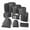 Black, variant on 9-Piece Travel Packing Cubes Organizer Set with Shoe Bag and Toiletry Bag, Black