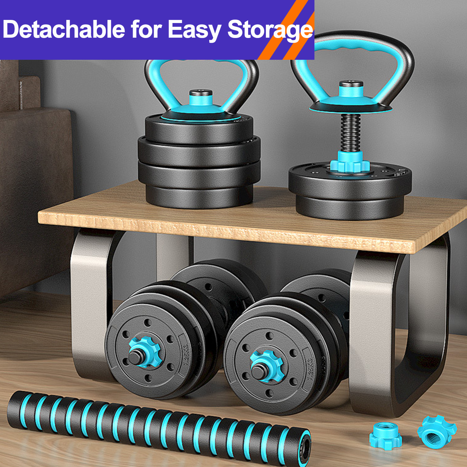 Camkey 45 Lb 4-in-1 Adjustable Dumbbell Set photo 3