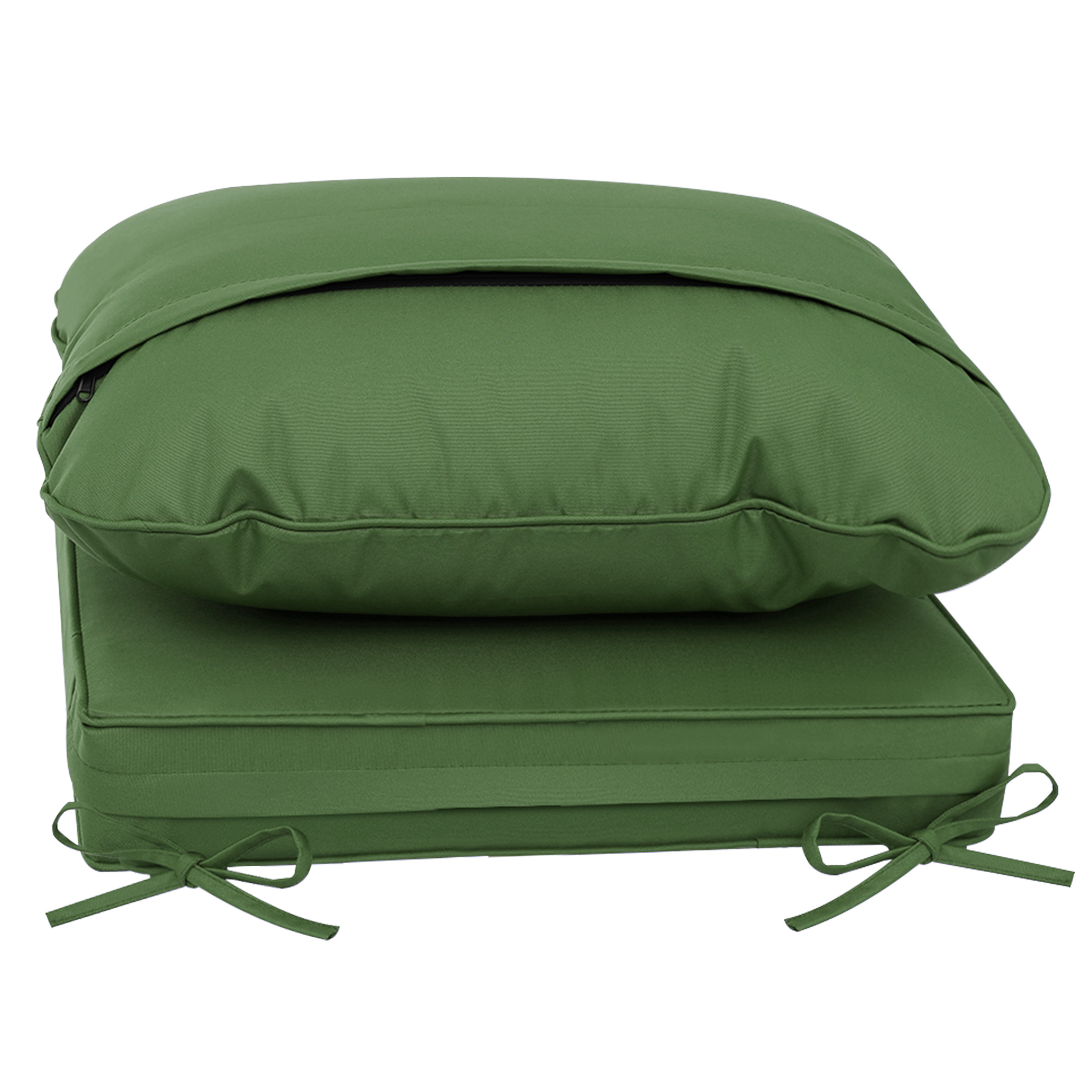 25.5x25.5 Waterproof Outdoor Deep Seat Cushion for Patio Furniture Cushion Replacement, Dark Moss Green