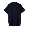 thumbnail image 4 of Oversized Tshirts Men Fashion Comfortable Solid Color Button Shirt Top Short Sleeve Tops Mens Shirts Casual Navy L, 4 of 7