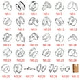 thumbnail image 4 of 2Pcs/set Men Women Couples Rings Letters ring 2Pcs cuff Wedding Party Crystal Letters Cuff Ring Love Matching Jewelry, 4 of 7