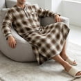 thumbnail image 4 of Bovxnpu Mens Pajama Shirts Plaid Long Sleeve Full Length Pajama Top Loungewear, 4 of 8