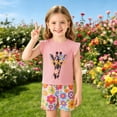 thumbnail image 5 of Infant Girls Clothes Summer Outfits Lightweight Short Sleeve Printed Tee and Shorts 2 Piece Outfits Size 6-12 Months, 5 of 6