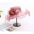 thumbnail image 6 of Women Oganza Sun Hat Church Wide Brim Wedding Formal Fascinator Hat, 6 of 6