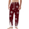 thumbnail image 6 of Hearthz Men Flannel Pajama Pants Christmas Winter Thick Thermal Drawstring Lounge Pants Sleep Bottoms Elastic Waisted Pajamas for Men with Pocket, 6 of 8