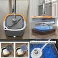 thumbnail image 4 of Penkiiy Spin Mop and Bucket Separate Clean and Dirty Water Set Mop and Bucket with Wringer Set for Home, Cleaning Mops with 5 Microfiber Pads Self Cleaning Mop for Hardwood Laminate Tile, 4 of 9