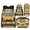 Yellow School Bus, variant on HUIACONG Fire Lightning Football Kids Backpack Set 4-IN-1 Ergonomic Spine Protecting for Boys Girls 8-12 Lightweight 300g Detachable Lunch Box Pencil Case Water Bottle Holder