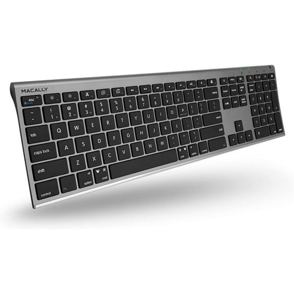 Macally Wireless Bluetooth Keyboard for Mac - Compatible Apple Keyboard Wireless for Mac iOS PC Android - Switch Between 3 Devices with Multi Device Mac Bluetooth Keyboard for Ma