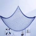 thumbnail image 4 of Fdelink Hangs Nautical Fishing Net Shell Coastal Design Seaside Wall Hanging Home Party Decoration Cotton Thread Net (Dark Blue), 4 of 9