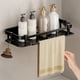 thumbnail image 4 of cpengpj Black Plastic Punch-Free Wall-Mounted Bathroom Storage Rack, Ventilated Shower Shelf Organizer for Kitchen Office, 4 of 6