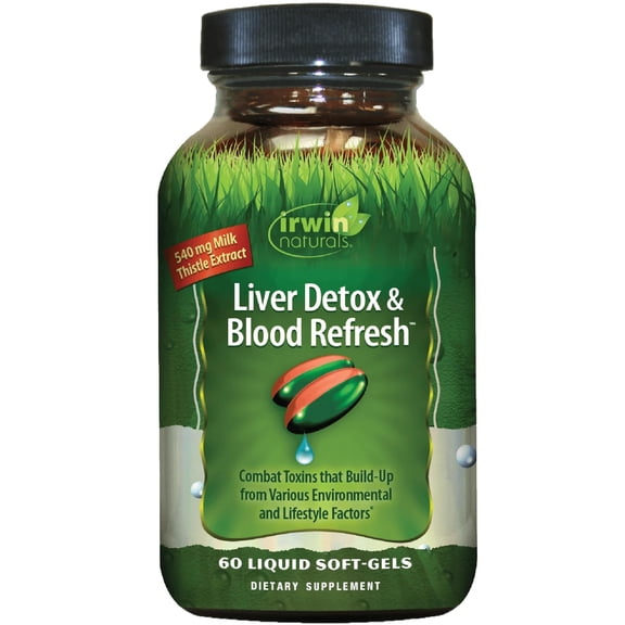 Irwin Naturals Liver Detox & Blood Refresh — Herbal Whole-Body Cleanse, 60 Liquid Soft-Gels