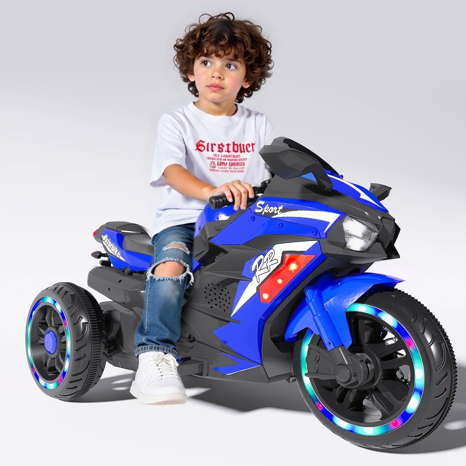 NH☆３kids Costway 3-Wheel Kids Ride On Motorcycle, 6V Battery Powered