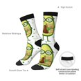 thumbnail image 4 of Picia Avocado with Glasses Print Athletic Socks for Men & Women – Cushioned Moisture-Wicking Crew Socks for Sports, Running, and Training, Soft & Breathable Size 5-11, 4 of 6