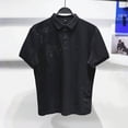 thumbnail image 4 of Camisa tipo polo con bordado de hojas de bambú para hombre, novedad de verano de 2024, informal, de moda, de manga corta, 4 of 4