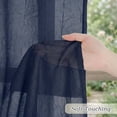 thumbnail image 6 of MKHILL Navy Blue Crushed Textured Valance Curtains 2 Pack Rod Pocket Soft Airy Window Curtains for Kitchen Basement Cafe Farmhouse Decor 42Wx14L Inch, 6 of 10