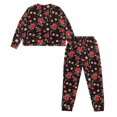 thumbnail image 2 of HELLHERO Flower Printed Drawstring Pajamas for Women Long Sleeve Sleepwear Soft 2 Piece Pjs Set Long Sleeve Tops Jogger Pants Pajama Sets, S, 2 of 5