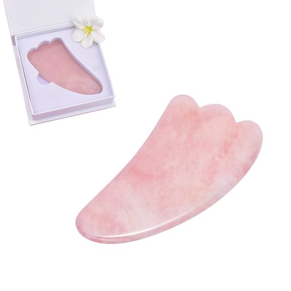 Rose Quartz Jade Roller Real Jade Gua Sha Board Mushroom Massager Face Lifting Tool Facial Guasha Massage tool (Concave)