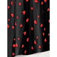 thumbnail image 7 of Womens Black Heart Print V-Neck Short Sleeve Casual Midi Dress, 7 of 7