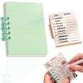 thumbnail image 1 of A7 Mini Pocket Notebook, Small Discbound Journal with Removable Pages, Frosted Cover Memo Pad for Schol and Work, Light Green, 10X7 Cm, 1 of 4