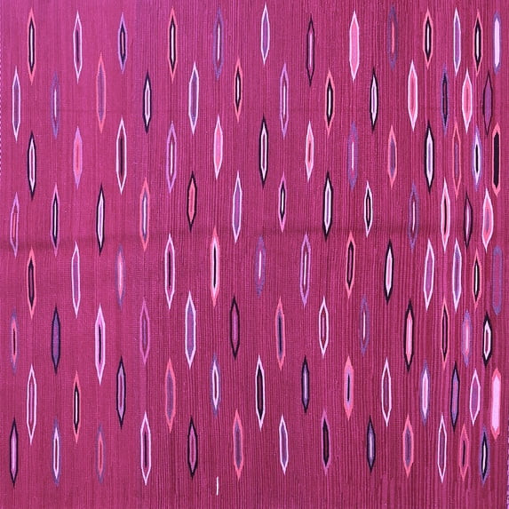 Ahgly Company Indoor Square Abstract Purple Contemporary Area Rugs, 8' Square