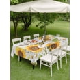 thumbnail image 3 of Yellow Sunflowers Outdoor Tablecloth - 52x70 Inch Rectangle Dining Table Cover, Vintage Country Flowers Butterfly Wood Board Waterproof Outdoor Table Cloth with Umbrella Hole & Zipper for Patio, 3 of 7