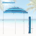 thumbnail image 4 of Costway Parasol de Terrasse/plage 6,5 Pi, Pare-Soleil Portable, Inclinable, Extérieur, Bleu Marine, 4 of 10