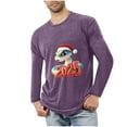 thumbnail image 1 of Blusas y camisas de manga larga con cuello redondo para hombre, deportivas, fitness, hogar, pijamas navideños estampados, camiseta de manga larga con cuello redondo, blusa de poliéster para hombre, 1 of 3