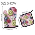thumbnail image 2 of Yayeee Oven Mitts and Pot Holder Set of 2 Heat Resistant Kitchen Gloves Baking Hot Pad, Pink Blueberries, 2 of 5