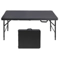 thumbnail image 1 of 4 - Ft Outdoor Folding Plastic Rectangle Table with Metal Frame and Handle, 300 - Lbs Capacity, Lightweight, Foldable, Waterproof, and Easy - to - Clean, Perfect for Picnics, Parties, and RVs (Black), 1 of 6