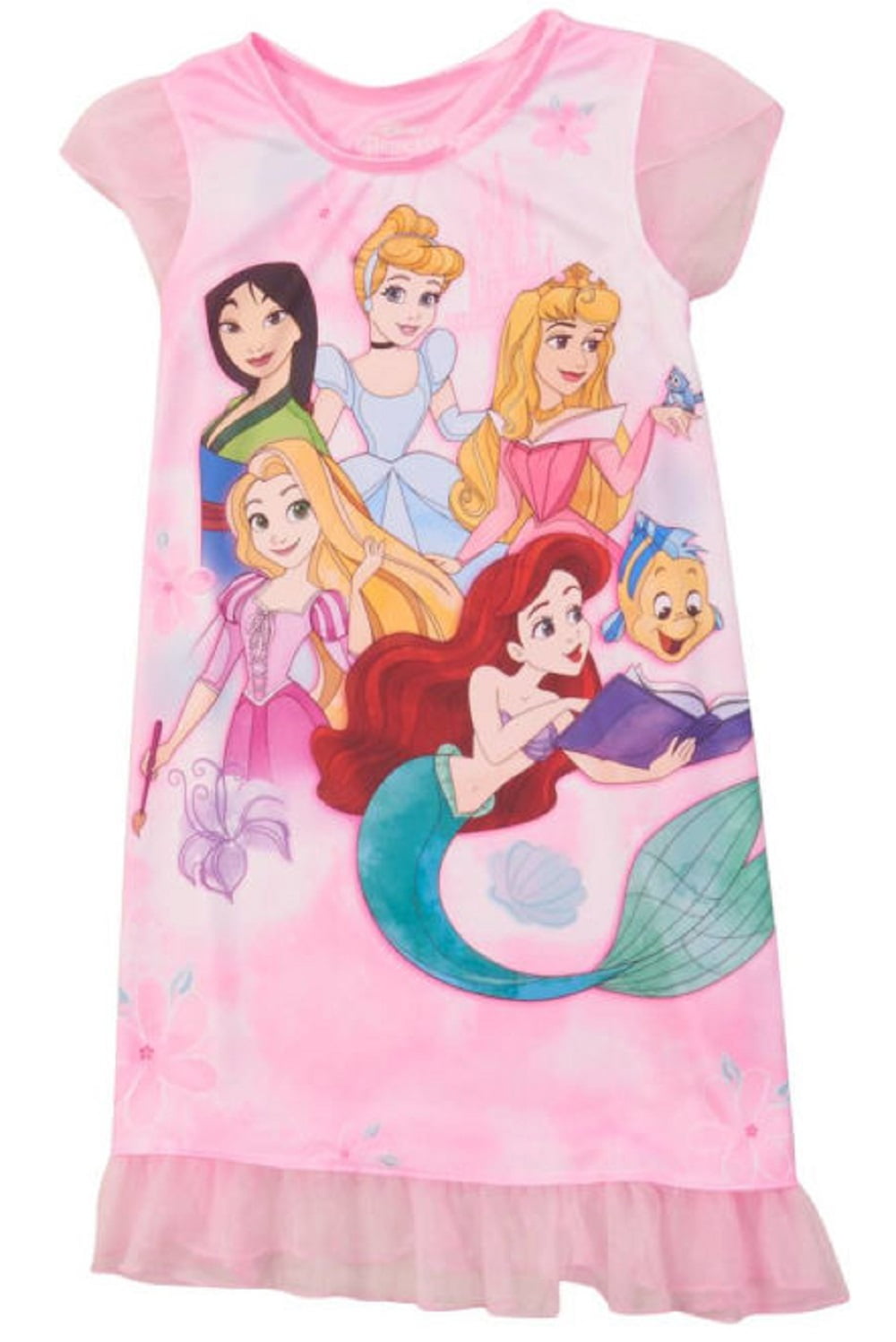 Disney Girls Disney Princess Ruffled Lace Nightgown Size 4