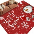 thumbnail image 3 of 8x10 Area Rugs, Red Snowman Christmas Non-Skid Rubber Backing Large Rectangle Rugs - Living Room Bedroom Home Office, Xmas Winter Snowflake Let Snow Indoor Floor Mat Carpets Washable Rug, 3 of 9