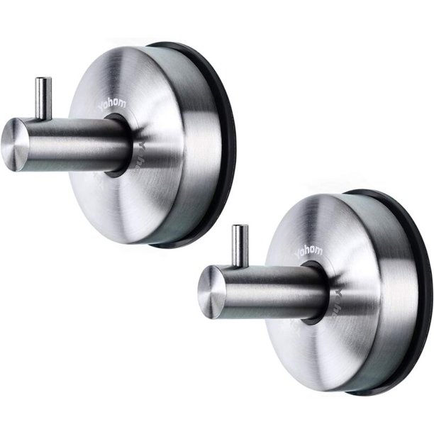 Paquete de 2 ganchos con ventosa de acero inoxidable SUS 304, soporte para ducha, gancho de ducha extraíble para baño, soporte para toallas con ventosa y organizador de cocina para gancho