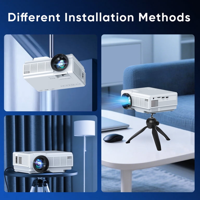 GCZ Mini Projector with Screen, Bluetooth 5.2, Support FHD 1080P