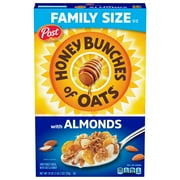 Post Honey Bunches of Oats with Almonds Breakfast Cereal, Family Size Cereal, 18 oz Box