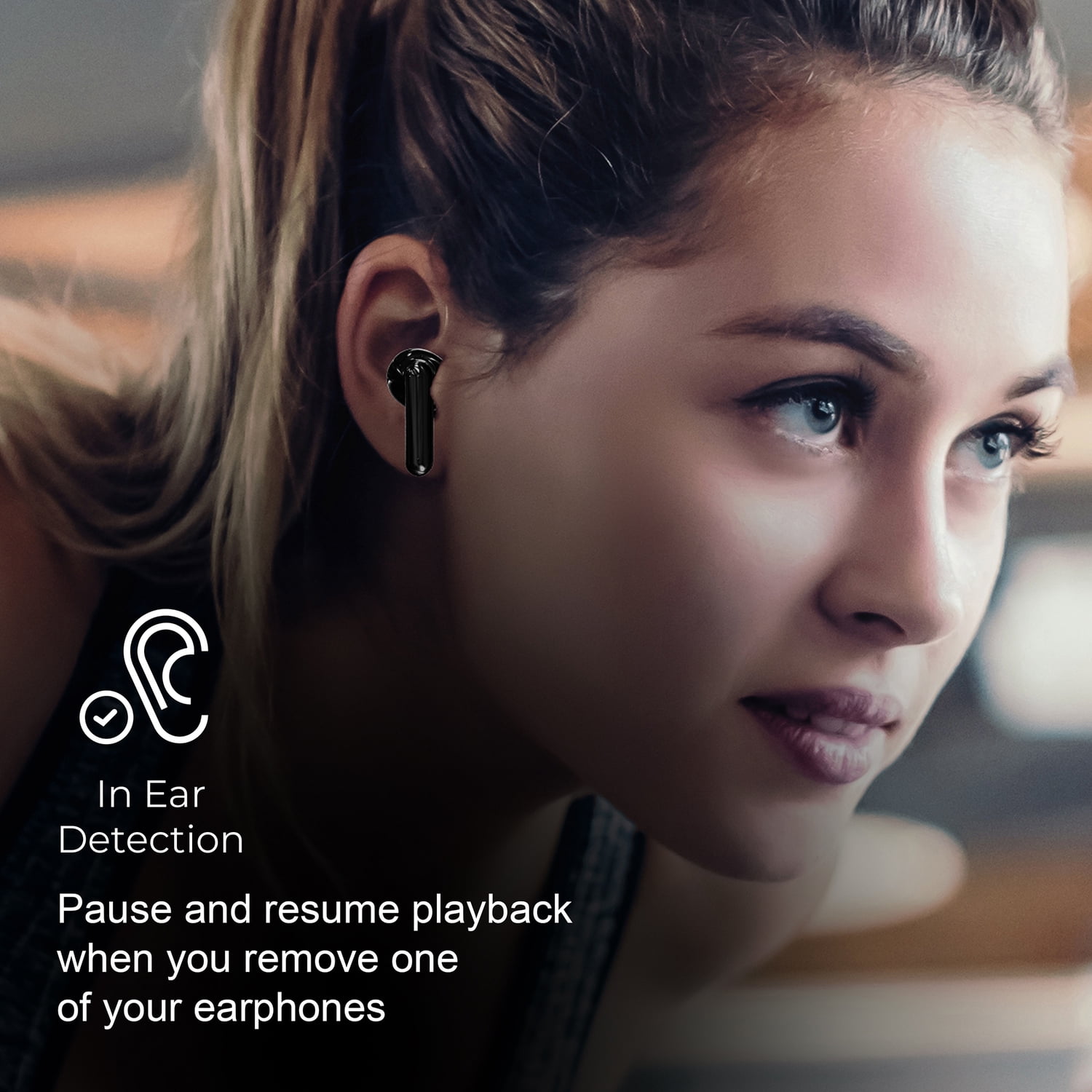 IQ Sound Bluetooth Earphones with Microphones, True Wireless with LED-Power-Display Charging Case, Black, IQ-243TWS, IQ-243TWS