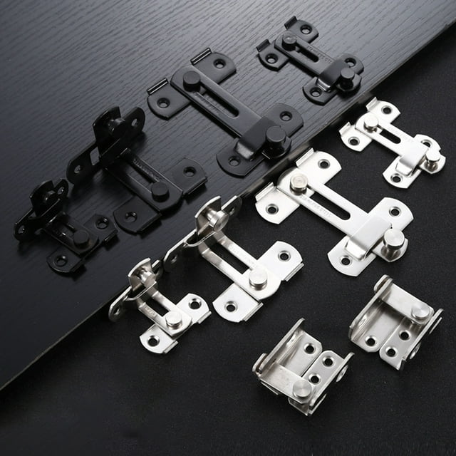 VONKY 2pack/lot Sleek And Secure Bedroom Latch Stainless Steel Lock Fixed With Movable Bolts Buckle (right)