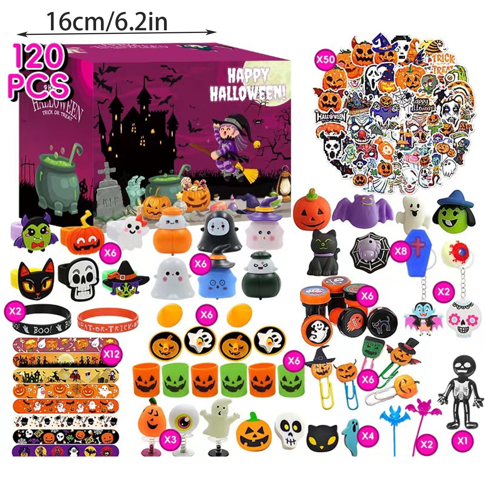 Lot De 4 Boîtes Surprise Halloween – Citrouille à Tremper Dans L'Eau, Figurines Fantômes Cachées - 2