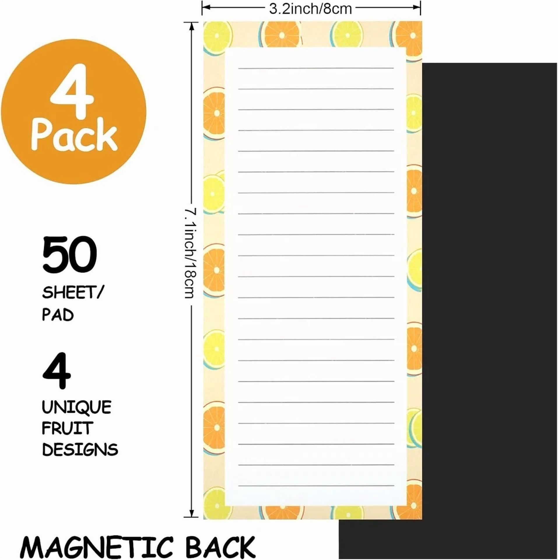 BUTTERFLY- 4 Pack Magnetic Notepads For Refrigerator Grocery List Magnet Pad For Fridge 50P