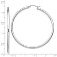 thumbnail image 5 of 925 Sterling Silver Rhodium-plated 2.5mm Round Hoop Earrings, 5 of 6