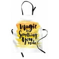 thumbnail image 1 of Magical Apron "Magic is Something You Make" Motivational Quote Print with Watercolors Effects, Unisex Kitchen Bib Apron with Adjustable Neck for Cooking Baking Gardening, Yellow Black, by Ambesonne, 1 of 3