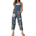 thumbnail image 6 of Iaqnaocc Jumpsuits for Women Overalls Casual Loose Adjustable Straps Vintage Floral Print Long Pant with Pockets Overalls for Women Dressy Trendy Outfits Clothes Light pink XXL, 6 of 7