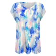 thumbnail image 4 of Cyber&Monday Deals Dyegold Summer Tops for Women 2023 Trendy, Summer Cute Tops for Women Trendy Going Out Tie Dye T-Shirts Casual Cap Sleeve Crewneck Blouse Loose ​Tunics Tops, 4 of 4