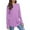 Purple, variant on WREESH Womens Fashion Tunic Top Casual Crewneck Solid Color Pullover Loose Fit Long Sleeve Tops Long T-Shirt Thumb Top Gray