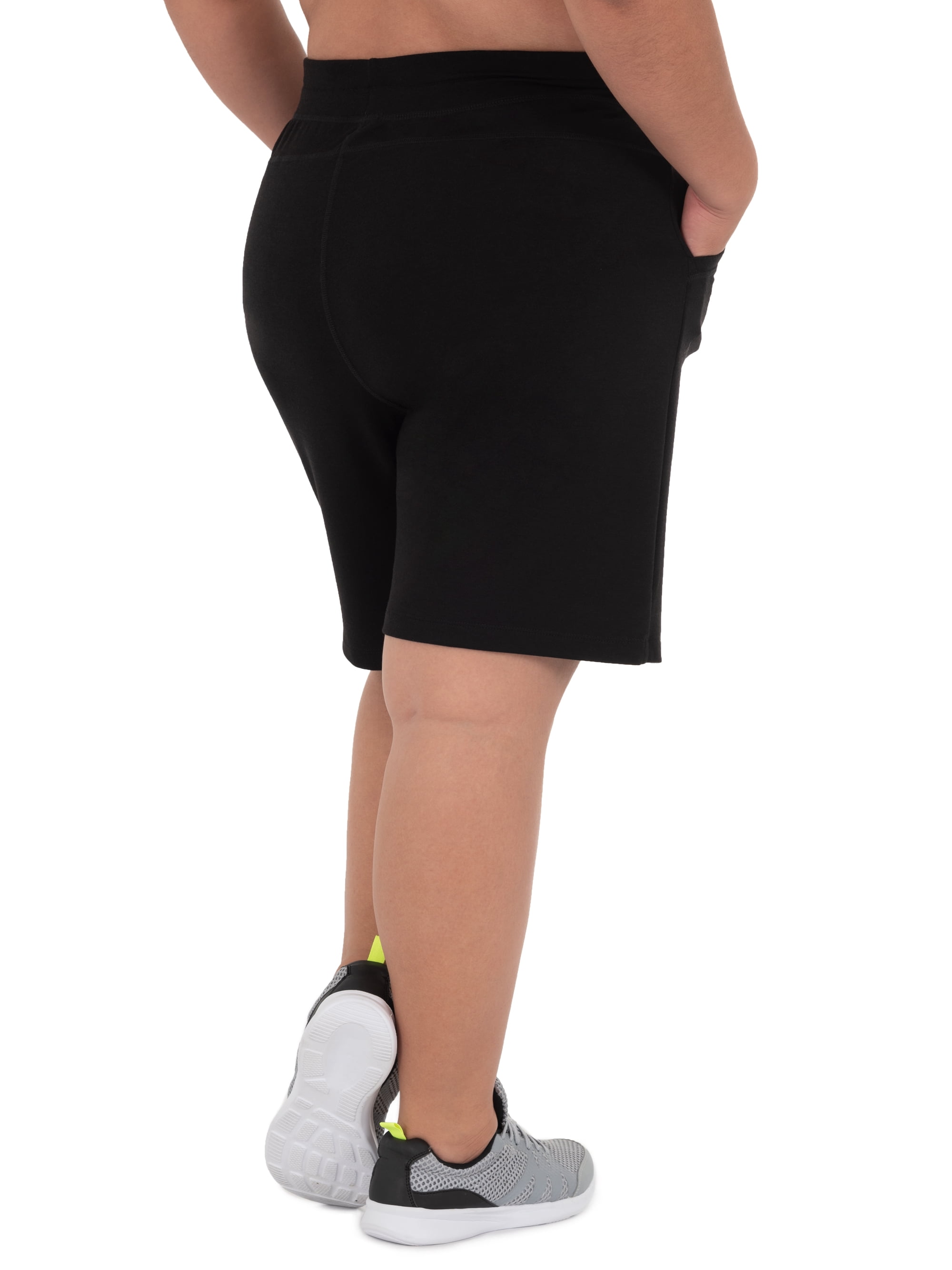 Athletic Works Women's Plus Size 9" French Terry Drawstring Lounge Shorts, Size 1X-5X