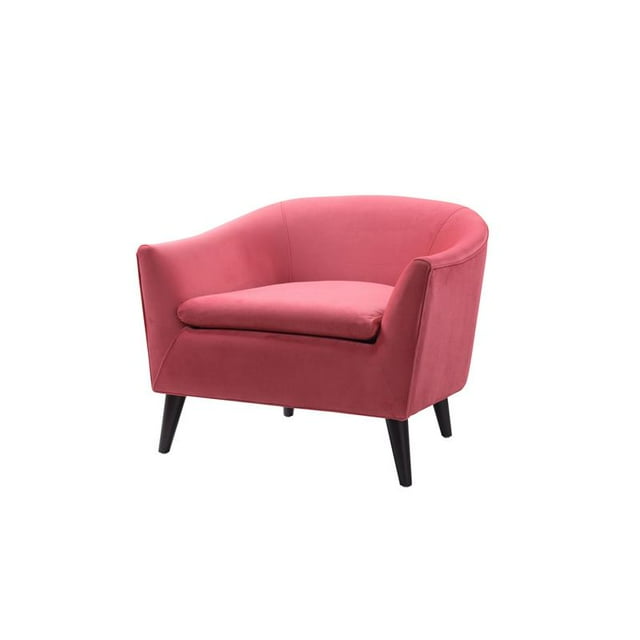Lia Mid-Century Barrel Accent Chair Garnet Rose