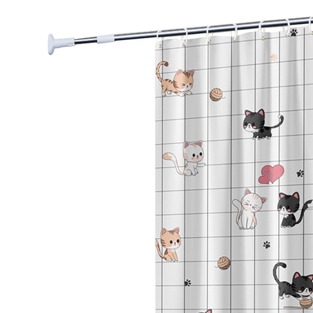Cortina impermeable de 180x200cm para dormitorio gato travieso Ndcxsfigh Libre de BPA