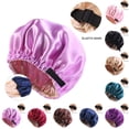 thumbnail image 2 of Lefu Bonnet Élastique en Satin pour Femmes, Double Couche, Ajustable, 2 of 7